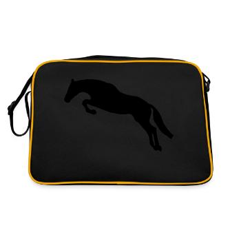 Springpferd 01 - Retro Tasche - Schwarz/Gold - Hinten