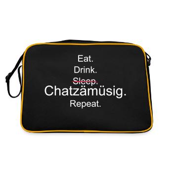 E. D. S. Chatzämüsig. R.2 - Retro Tasche - Schwarz/Gold - Hinten