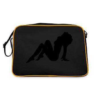 Naked Girl Silhouette - Retro Bag - black/gold - Back
