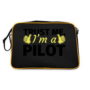 Trust me I'm a Pilot - Sac Retro - noir/or - Dos