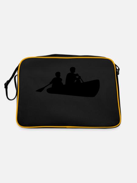 canoe canoeing - Retro Bag - black/gold - Back
