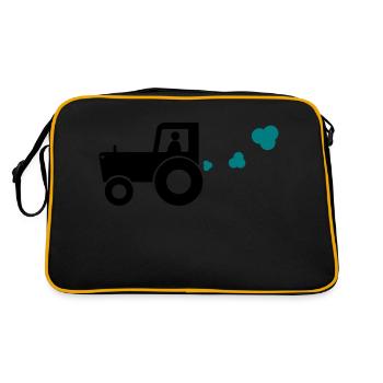 Trecker - Retro Tasche - Schwarz/Gold - Hinten