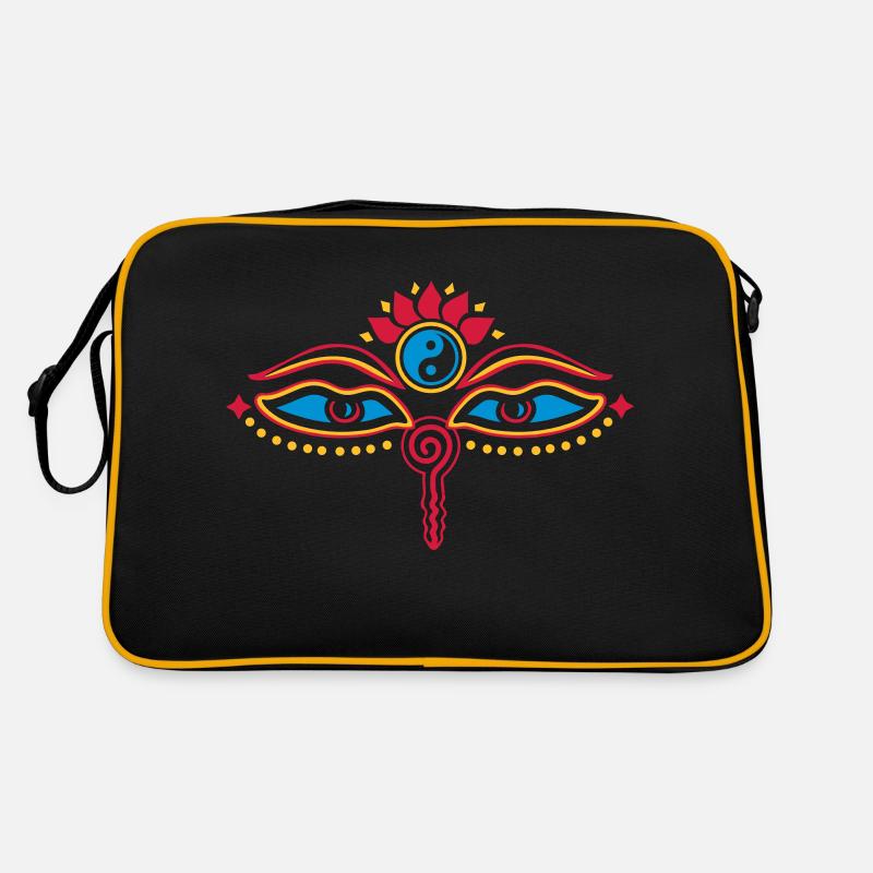 Yeux de Bouddha, Yin Yang, sagesse, Oeil, eye Sac Retro