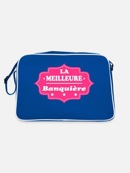 La meilleure banquière 111 - Retro Tasche - Blau/Weiß - Hinten