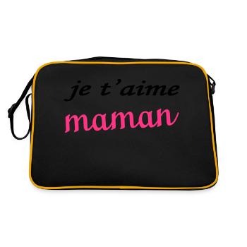 Je t'aime maman - Retro Tasche - Schwarz/Gold - Hinten