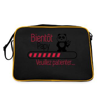 Bientôt papy - Futur Papi - Sac Retro - noir/or - Dos