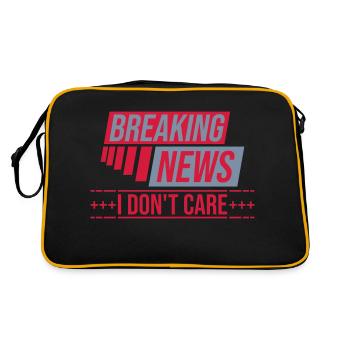 Breaking news don't care - Retro Tasche - Schwarz/Gold - Hinten