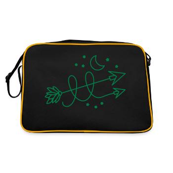 arrows direction with crescent moon - Retro Bag - black/gold - Back