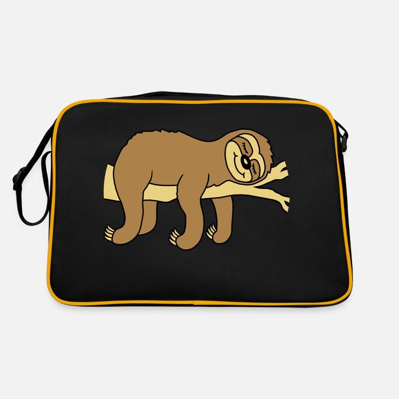 Müdes Faultier schläft Comic Retro Tasche