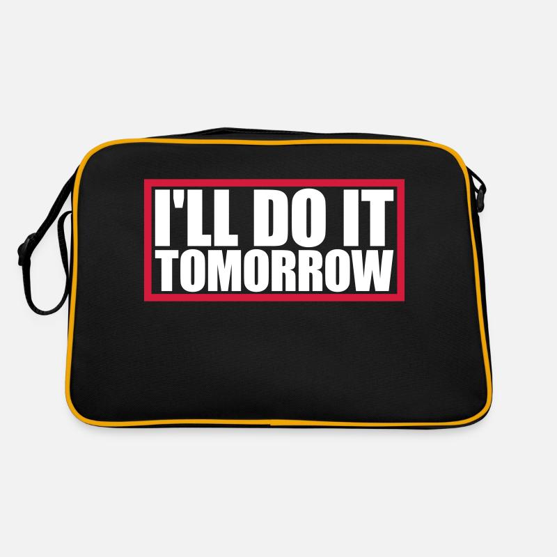 do it tomorrow Zitat Retro Tasche