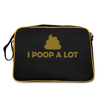 I poop a lot - Retro Bag - black/gold - Back