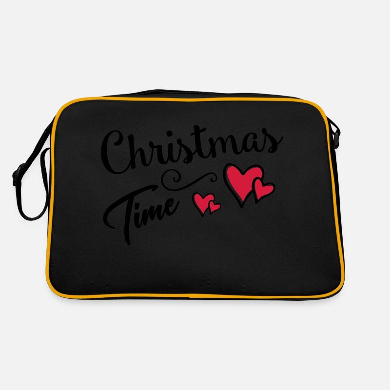 Christmas time - Retro Tasche - Schwarz/Gold
