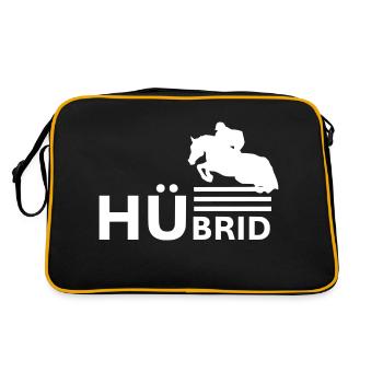 Pferd Antrieb Hü - Retro Tasche - Schwarz/Gold - Hinten