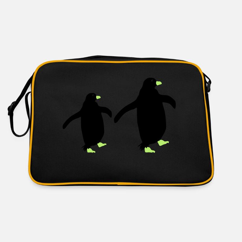 pinguin silhouette 2 Retro Tasche