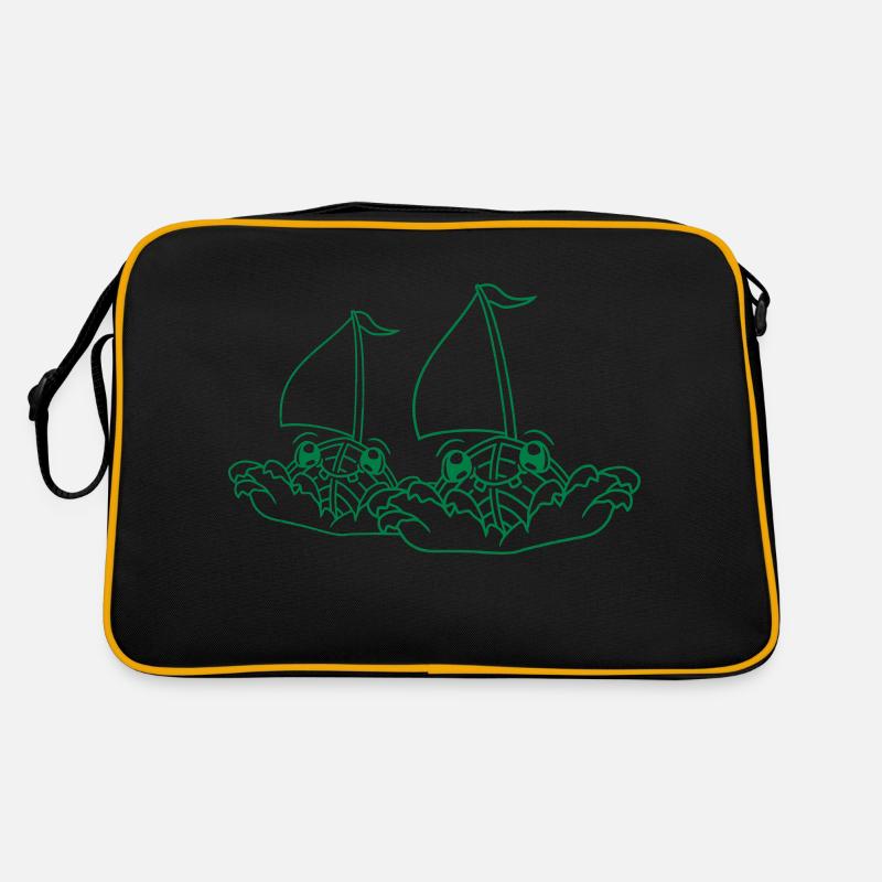 Deux voiliers font face à une compétition d’équipe de dessin animé Sac Retro