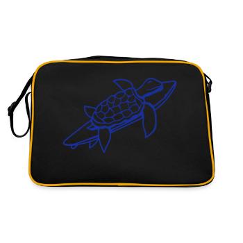 Tortue d’eau Planche de surf Surfeur Surf amusant - Sac Retro - noir/or - Dos