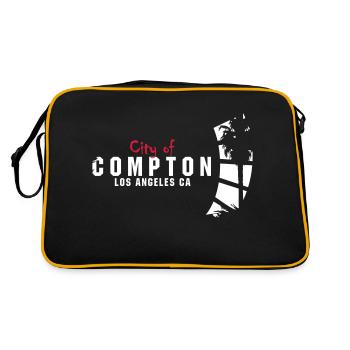 city of compton - Retro Tasche - Schwarz/Gold - Hinten