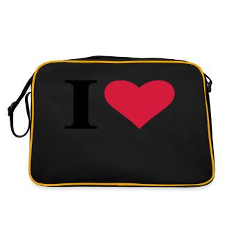 i love - Retro Tasche - Schwarz/Gold - Hinten
