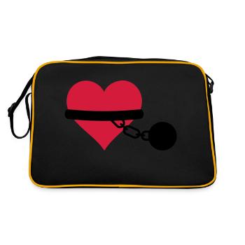 chained heart - Retro Bag - black/gold - Back