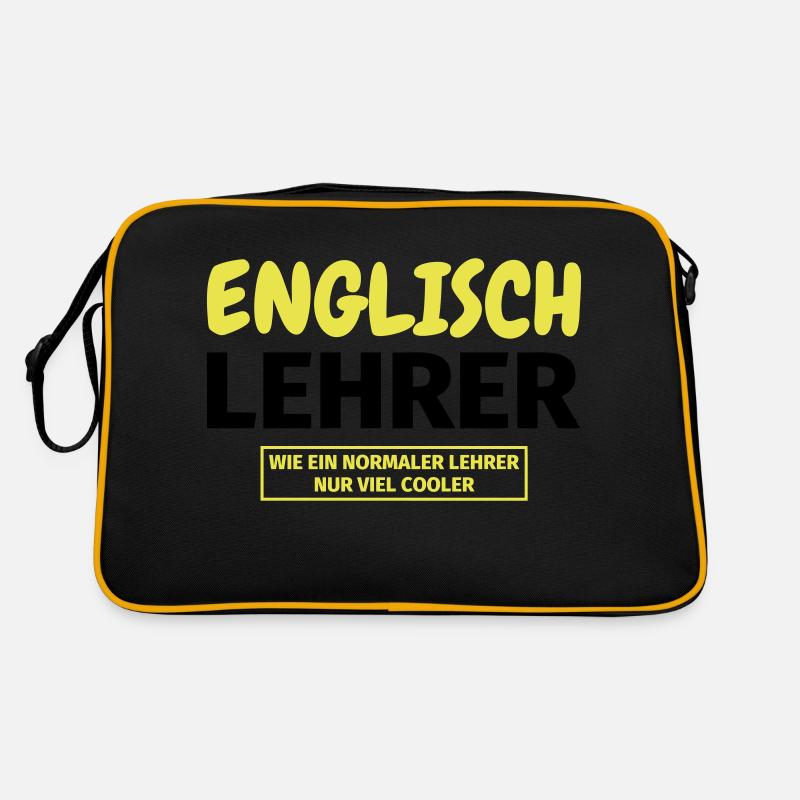 Englischlehrer Geschenk - Retro Tasche - Schwarz/Gold
