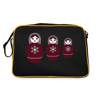 Russian dolls trio_svg - Retro Bag - black/gold - Back