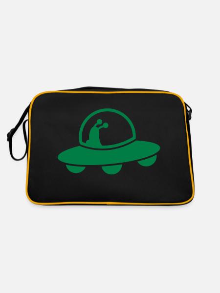 vaisseau spatial extraterrestre volant UFO avec - Sac Retro - noir/or - Dos