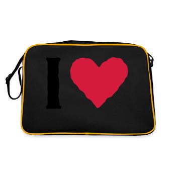 I love ... - Retro Tasche - Schwarz/Gold - Hinten