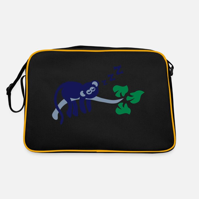 sleeping monkey - Retro Tasche - Schwarz/Gold