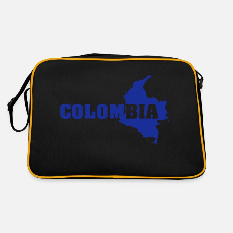 Colombia (ID: 002004) - Retro Tasche - Schwarz/Gold