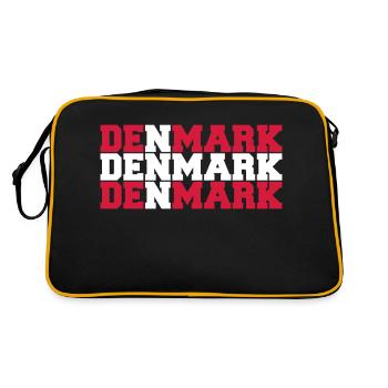 Denmark Danmark Flag Logo - Sac Retro - noir/or - Dos