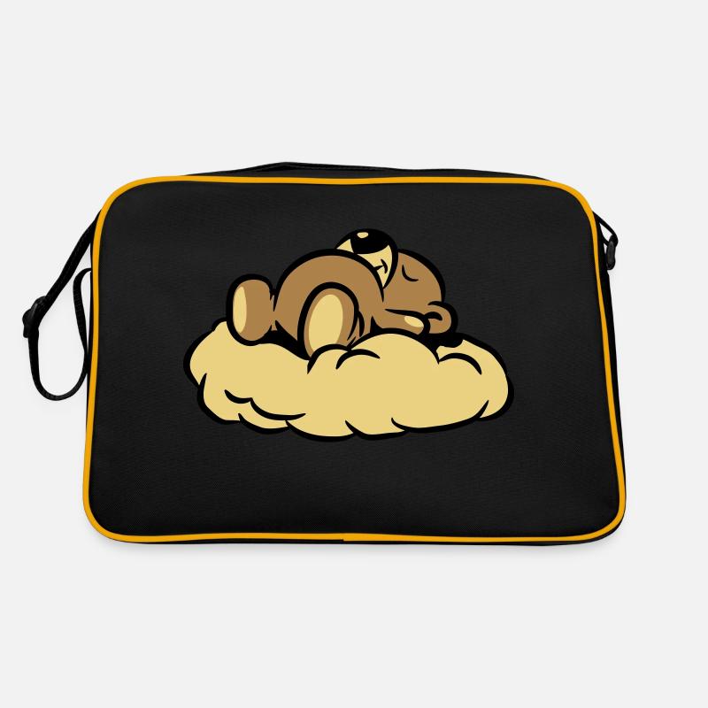 Ours de nounours de rêve dormir nuage - Sac Retro - noir/or