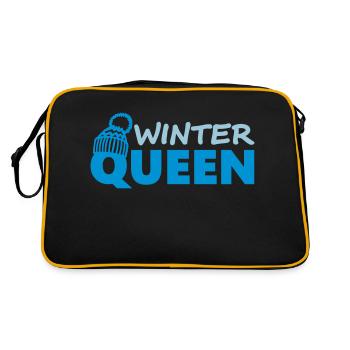 Winter Queen (Schriftzug) - Retro Tasche - Schwarz/Gold - Hinten