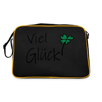 Viel Glück - Retro Tasche - Schwarz/Gold - Hinten