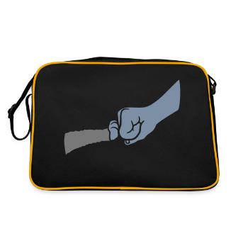 Pfote Fist Pump Katze - Retro Tasche - Schwarz/Gold - Hinten