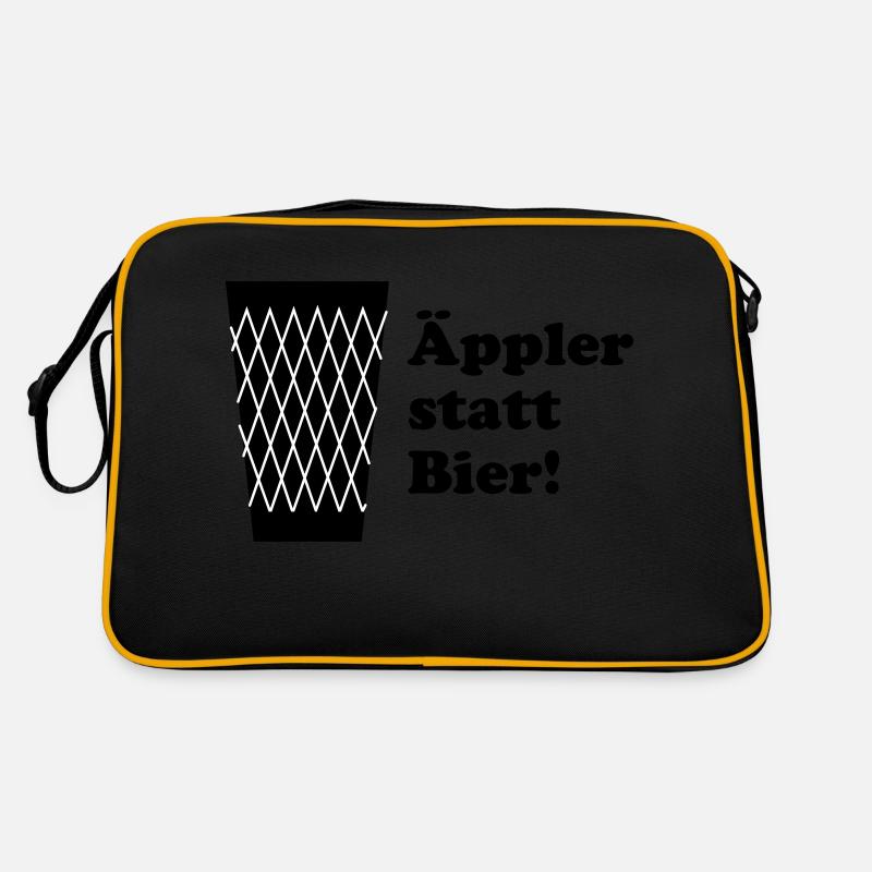 Geripptes Äppler statt Bier Retro Tasche