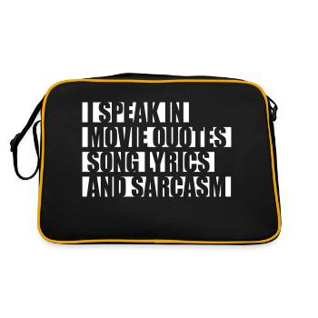 speak lyrics and sarcasm - Retro Bag - black/gold - Back