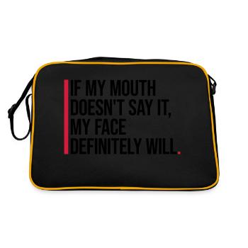 my face definitely will - Retro Tasche - Schwarz/Gold - Hinten