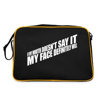my face definitely will - Retro Tasche - Schwarz/Gold - Hinten