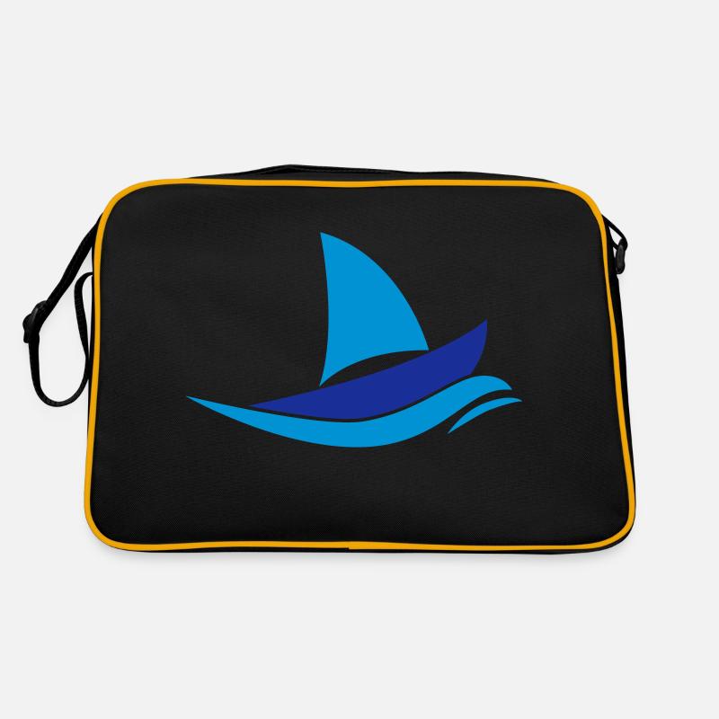 Segelboot - Retro Tasche - Schwarz/Gold