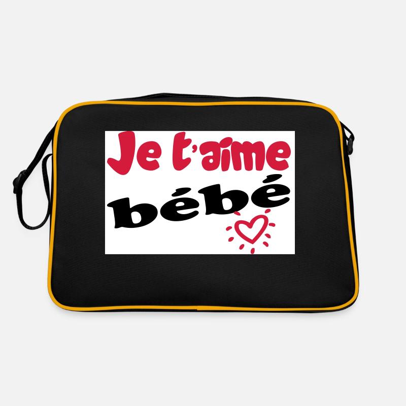 Je taime bébé - Sac Retro - noir/or