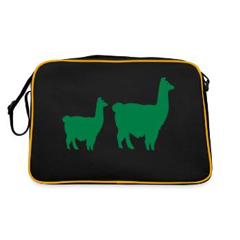 Llama Silhouette - Retro Bag - black/gold - Back