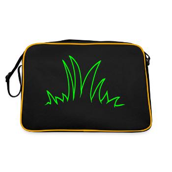 Grass Meadow Many Grasses Blades of Grass Green Nature Cool - Retro Bag - black/gold - Back