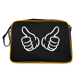 Pouce levé main - Sac Retro - noir/or - Dos