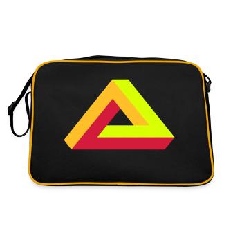 Dreieck - Retro Tasche - Schwarz/Gold - Hinten