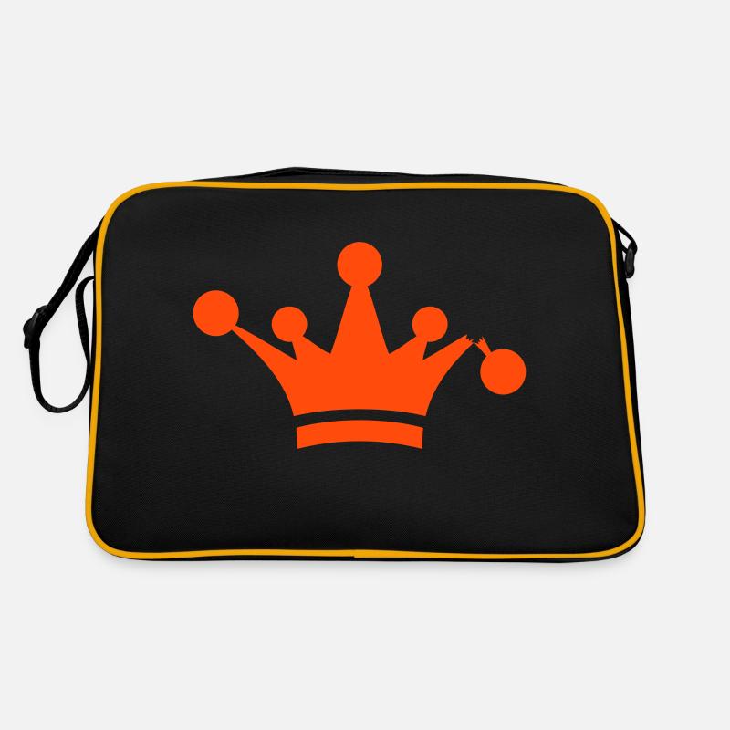 Zacken aus der Krone gebrochen Spruch Logo König - Retro Tasche - Schwarz/Gold