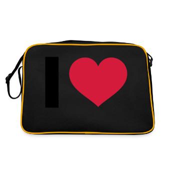 I LOVE - Sac Retro - noir/or - Dos