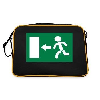 fluchtweg2 - Retro Tasche - Schwarz/Gold - Hinten