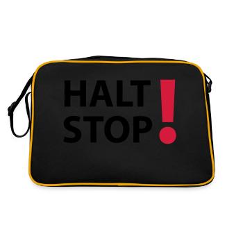 Halt Stop! - Retro Bag - black/gold - Back