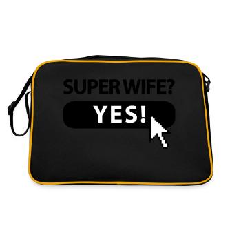 super_wife_button_f3 - Retro Bag - black/gold - Back