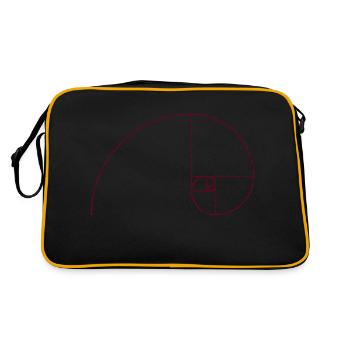 Golden Spiral, Golden Ratio, Phi, Fibonacci - Retro Bag - black/gold - Back